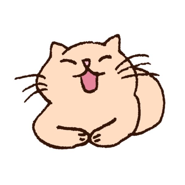 鳴いている猫のイラスト図