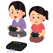 友達とゲームをするイラスト