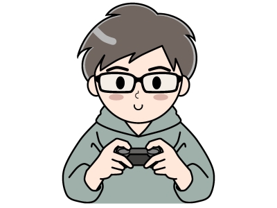 ゲームに没頭するイラスト