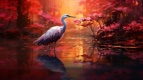 幻想的な鶴のイメージ