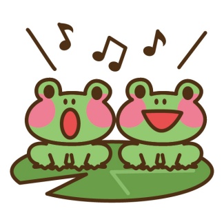 2匹のカエルのイラスト