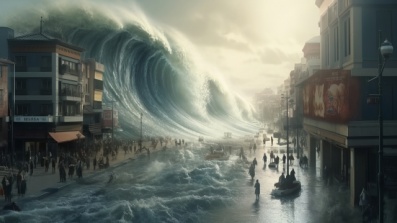 津波による古代文明の消滅のイメージ