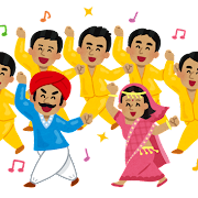 歌って踊るインド人のイラスト